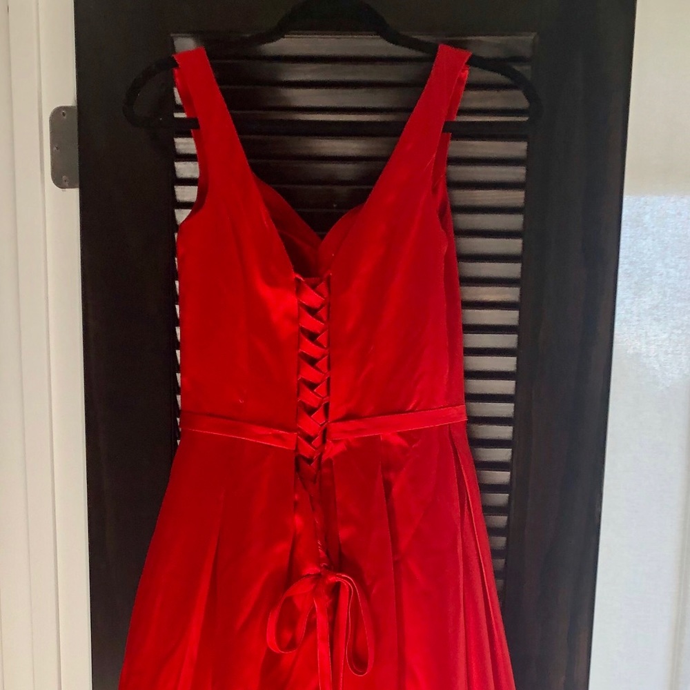 Beautiful Red Taffeta Prom Black Tie Event Dress